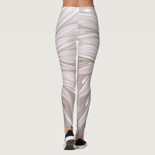 Floral Fantasy, Abstracte moderne deegbloem Leggings (Achterkant)