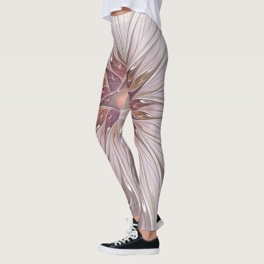 Floral Fantasy, Abstracte moderne deegbloem Leggings (Links)
