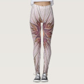 Floral Fantasy, Abstracte moderne deegbloem Leggings (Voorkant)
