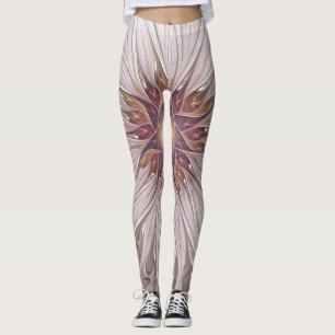 Floral Fantasy, Abstracte moderne deegbloem Leggings