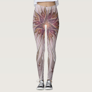 Floral Fantasy, Abstracte moderne deegbloem Leggings