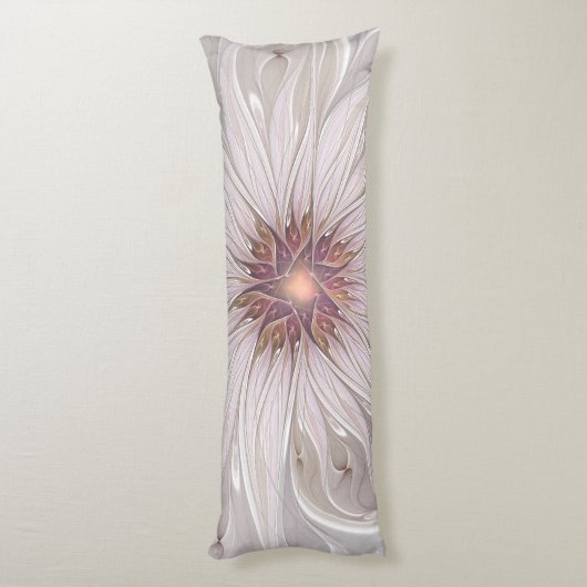 Floral Fantasy, Abstracte moderne deegbloem Lichaamskussen (Achterkant (Verticaal))