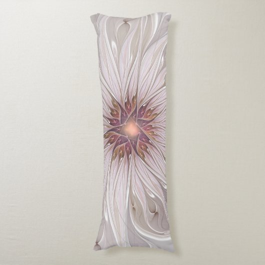 Floral Fantasy, Abstracte moderne deegbloem Lichaamskussen (Voorkant Verticaal)