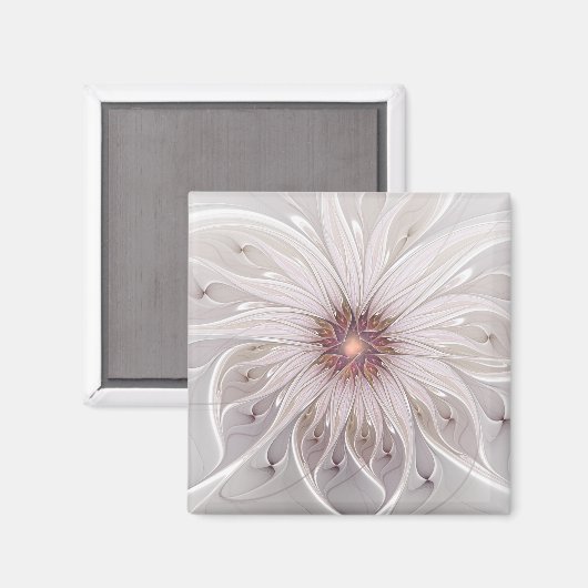 Floral Fantasy, Abstracte moderne deegbloem Magneet (Voorkant / Achterkant)