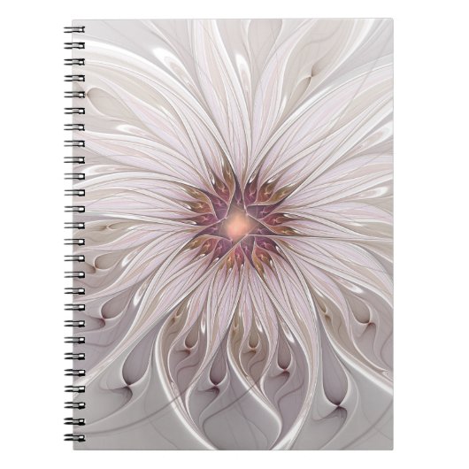 Floral Fantasy, Abstracte moderne deegbloem Notitieboek (Voorkant)