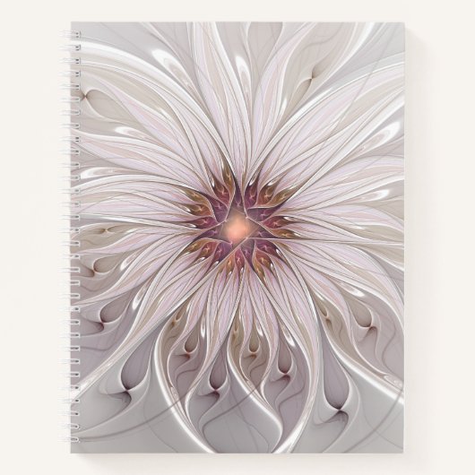 Floral Fantasy, Abstracte moderne deegbloem Notitieboek (Voorkant)