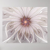 Floral Fantasy, Abstracte moderne deegbloem Poster (Voorkant)