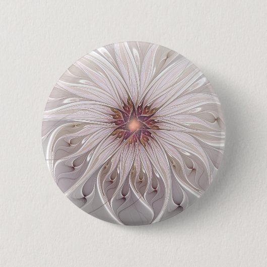 Floral Fantasy, Abstracte moderne deegbloem Ronde Button 5,7 Cm (Voorkant)