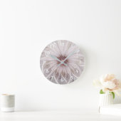 Floral Fantasy, Abstracte moderne deegbloem Ronde Klok (Huis)