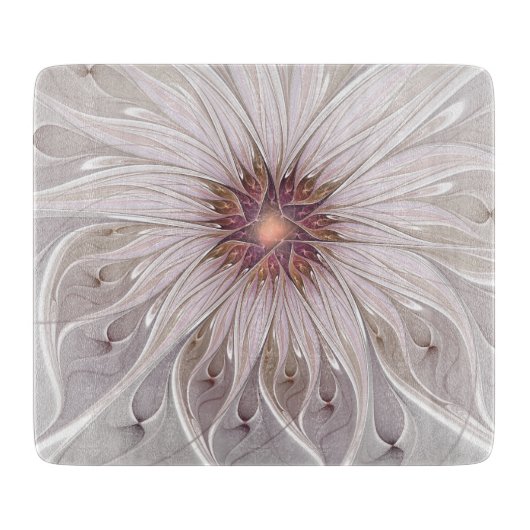 Floral Fantasy, Abstracte moderne deegbloem Snijplank (Voorkant)