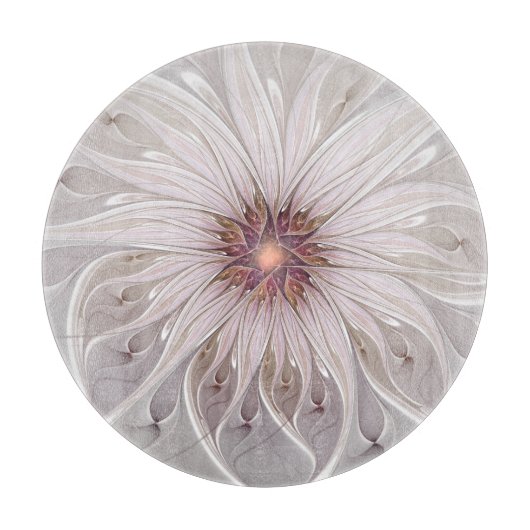 Floral Fantasy, Abstracte moderne deegbloem Snijplank (Voorkant)