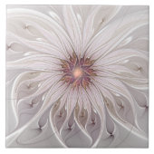 Floral Fantasy, Abstracte moderne deegbloem Tegeltje (Voorkant)