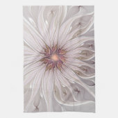 Floral Fantasy, Abstracte moderne deegbloem Theedoek (Verticaal)