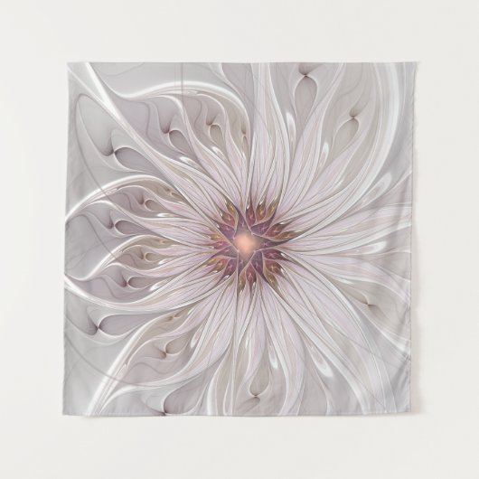 Floral Fantasy, Abstracte moderne deegbloem Wandkleed (Voorkant (horizontaal))