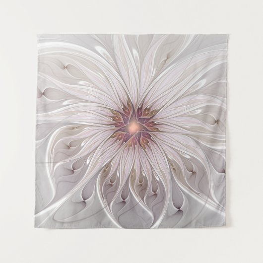 Floral Fantasy, Abstracte moderne deegbloem Wandkleed (Voorkant)