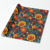 Floral Fantasy Alle Gelegenheid Classic Cadeaupapier (Uitgerold)