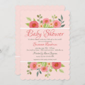 Floral Fantasy Baby shower Invitation Kaart (Voorkant / Achterkant)