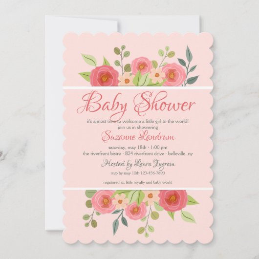 Floral Fantasy Baby shower Invitation Kaart (Voorkant)
