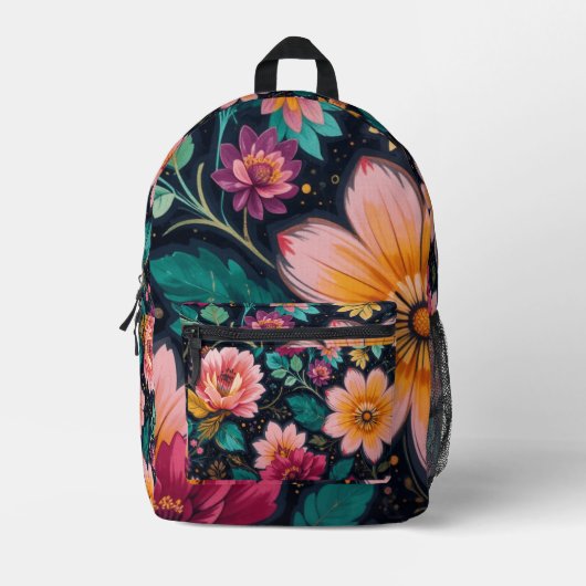 Floral Fantasy Bedrukte Rugzak (Voorkant)
