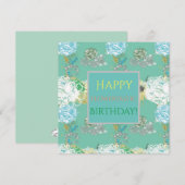 Floral Fantasy Birthday Flat Card Bedankkaart (Voorkant / Achterkant)
