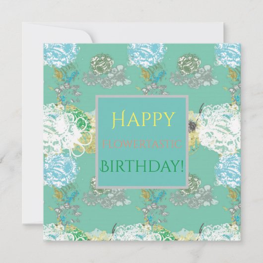 Floral Fantasy Birthday Flat Card Bedankkaart (Voorkant)