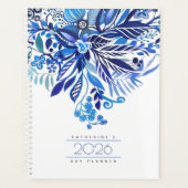 Floral Fantasy Blue Agenda Planner 2026 (Voorkant)