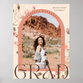 Floral Fantasy: Boho Chic Arch Lijst Afstuderen Poster