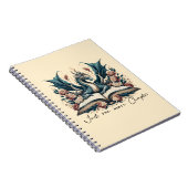 Floral Fantasy Book Dragon Nog een hoofdstuk Notitieboek (Rechterzijde)