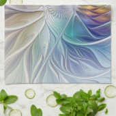 Floral Fantasy, Colorful Abstract Fractal Flower Theedoek (Gevouwen)