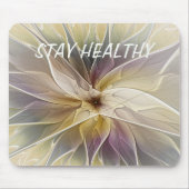 Floral Fantasy Eggplant Abstract Fractal Own Text Muismat (Voorkant)