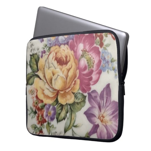 Floral Fantasy Electronics Bag Laptop Sleeve (Voorkant Links)