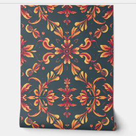 Floral Fantasy: Elegant herfst-geïnspireerd patroo Behang