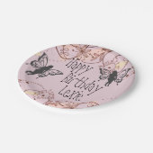 Floral Fantasy Fairies Birthday Borden Papieren Bordje (Gekanteld)