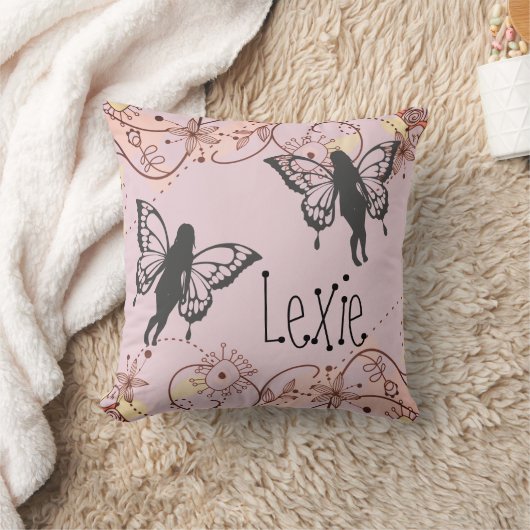 Floral Fantasy feeën gepersonaliseerd Kussen (Deken)