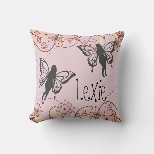 Floral Fantasy feeën gepersonaliseerd Kussen (Voorkant)