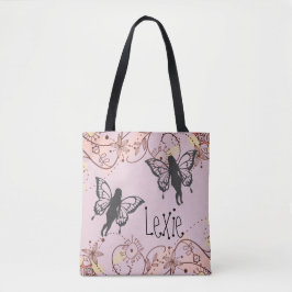 Floral Fantasy feeën gepersonaliseerd Tote Bag