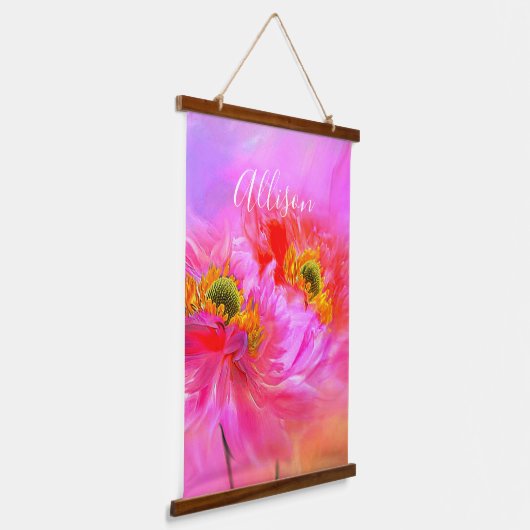 Floral fantasy gepersonaliseerd hangend wandkleed (Gebogen)
