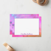 Floral fantasy gepersonaliseerd notitiekaartje (Voorkant / Achterkant in situ)