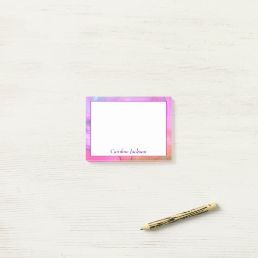 Floral fantasy gepersonaliseerd post-it® notes (Op bureau)