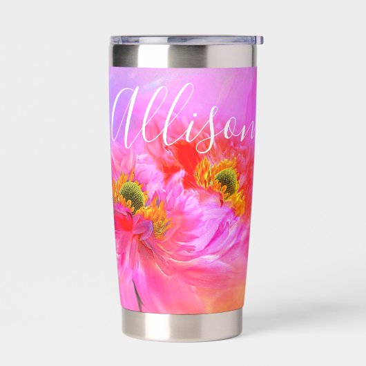 Floral fantasy gepersonaliseerde thermische tumble geïsoleerde drinkbeker (Links)