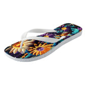 Floral Fantasy: Gevulde papieren kunst Teenslippers (Schuin)