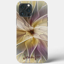 Floral Fantasy Gold Eggplant Abstracte Art Name Case-Mate iPhone Case