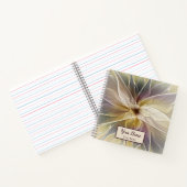 Floral Fantasy Gold Eggplant Abstracte Art Name Notitieboek (Binnen)