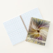 Floral Fantasy Gold Eggplant Abstracte Art Name Notitieboek (Binnen)