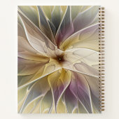 Floral Fantasy Gold Eggplant Abstracte Art Name Notitieboek (Achterkant)