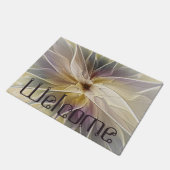 Floral Fantasy Gold Eggplant Abstracte Art Text Deurmat (Schuin)
