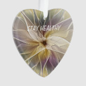 Floral Fantasy Gold Eggplant Abstracte Art Text Ornament (voorkant)