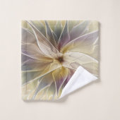 Floral Fantasy Gold Eggplant Abstracte fractale ku Bad Handdoek (Wasdoekje)