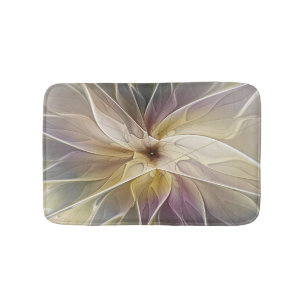 Floral Fantasy Gold Eggplant Abstracte fractale ku Badmat