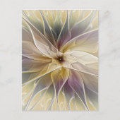 Floral Fantasy Gold Eggplant Abstracte fractale ku Briefkaart (Voorkant)